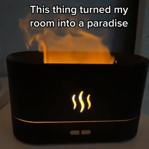 Aroma Diffuser Ultrasonic Cool Mist Maker with LED Flame Effect